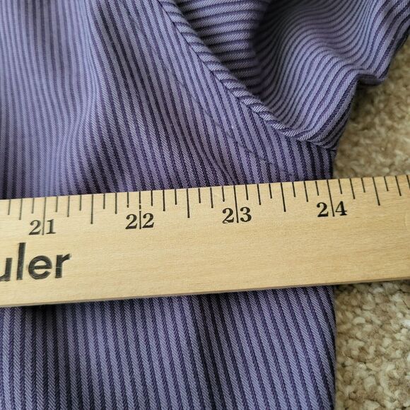 Joseph Abboud Dress Shirt Mens L  Purple Stripe Long Sleeve Button Down Casual - Picture 8 of 9